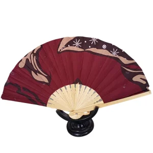 Abanico tela madera.