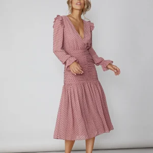 Vestido Casilda Plumeti Rosa Lipstick · Lady B ·