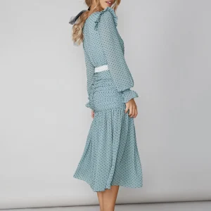 Vestido Casilda Plumeti Azul · Lady B ·