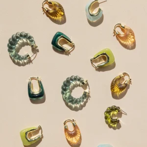 Pendientes Glossy Shell Aqua · Wisteria ·