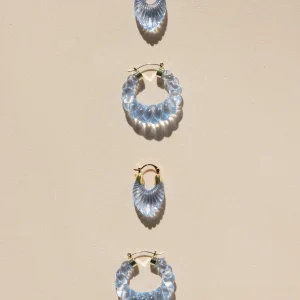 Pendientes Glossy Shell Blue · Wisteria ·