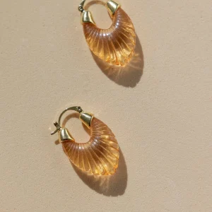 Pendientes Glossy Shell Caramel · Wisteria ·